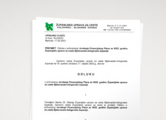 Odluka o prihvaćanju Izvršenja financijskog plana za 2022.g. ŽUC BBŽ