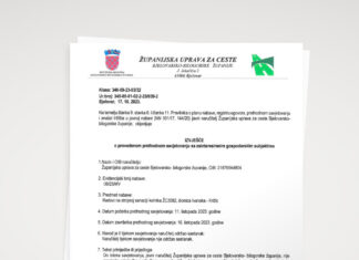 Izvješće o provedenom prethodnom savjetovanju – Radovi na strojnoj sanaciji kolnika ŽC3082, dionica Ivanska – Križic