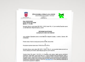 Prethodno savjetovanje – Radovi na strojnoj sanaciji kolnika ŽC3082, dionica Križic