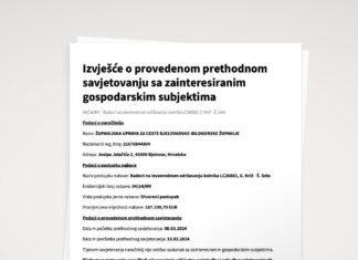 Izvješće o provedenom prethodnom savjetovanju sa zainteresiranim gospodarskim subjektima – LC26083