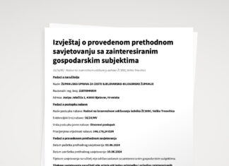 Izvješće o provedenom prethodnom savjetovanju sa zainteresiranim gospodarskim subjektima – ŽC3090, Velika Trnovitica