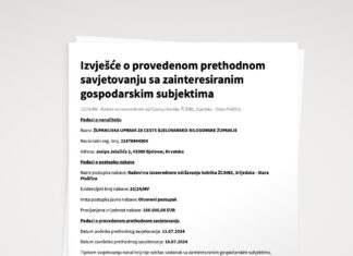 Izvješće o provedenom prethodnom savjetovanju sa zainteresiranim gospodarskim subjektima 10/24/MV