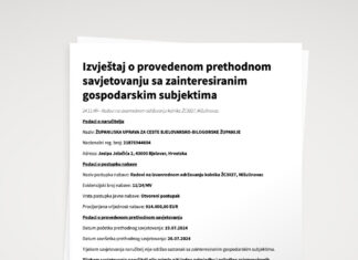Izvještaj o provedenom prethodnom savjetovanju sa zainteresiranim gospodarskim subjektima 11/24/MV