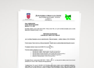 PRETHODNO SAVJETOVANJE o postupku javne nabave velike vrijednosti – Radovi redovnog održavanja županijskih i lokalnih cesta