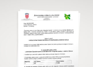 Obavijest o rezultatima testiranja