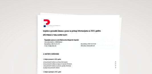 Izvješće o provedbi Zakona o pravu na pristup informacijama za 2025. godinu