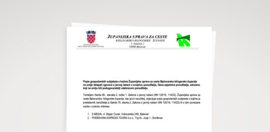 Popis gospodarskih subjekata sa kojima je ŽUC BBŽ u sukobu interesa